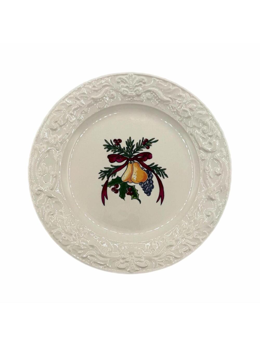 Vintage 1996 Charter Club Country Chateau 8” Porcelain Plate – Portugal – Peach